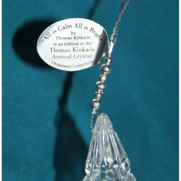 2017 Thomas Kinkade Crystal Christmas Ornament All Calm All Bright Holiday Decor - Picture 5 of 6